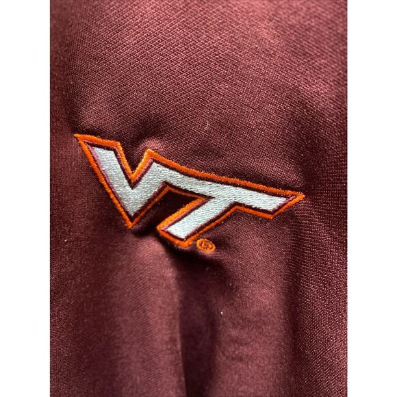 Virginia Teck Hokies Hoodie Lined Pockets Men Large Maroon Pull Over - Picture 4 of 8